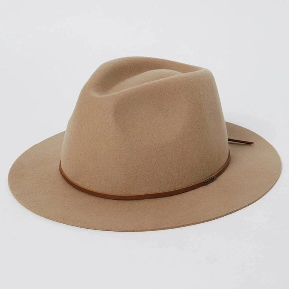 Brixton Accessories - Brixton Wesley Fedora Hat in Fawn Size M 7.5
